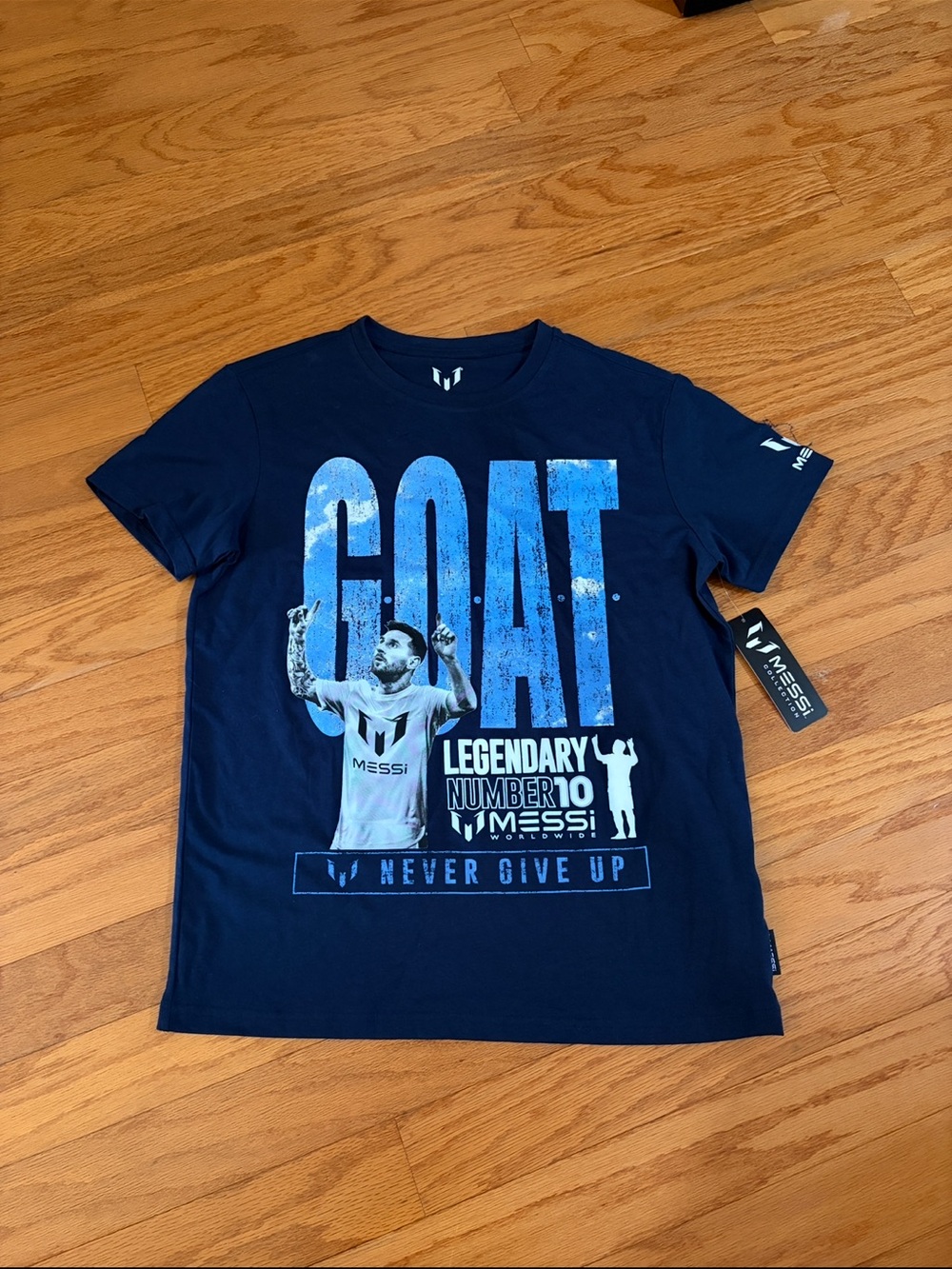 Messi Men’s Navy GOAT Graphic Short-Sleeve Tee